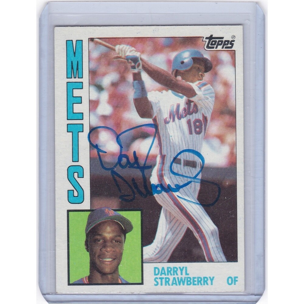 1984 Topps Darryl Strawberry #182 (RC) On Card In Person Autograph NY Mets